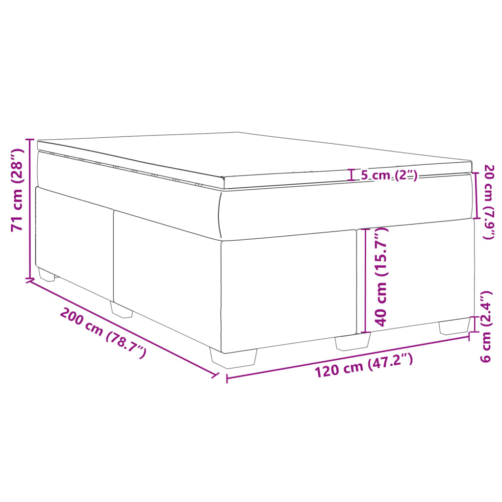 vidaXL Sommier à lattes de lit et matelas Gris foncé 120x200cm Velours