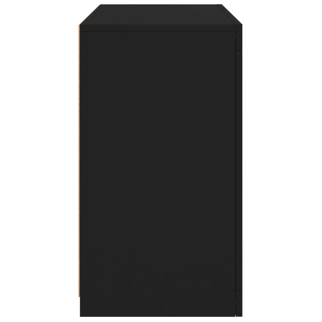 vidaXL Buffet avec lumières LED noir 60,5x37x67 cm