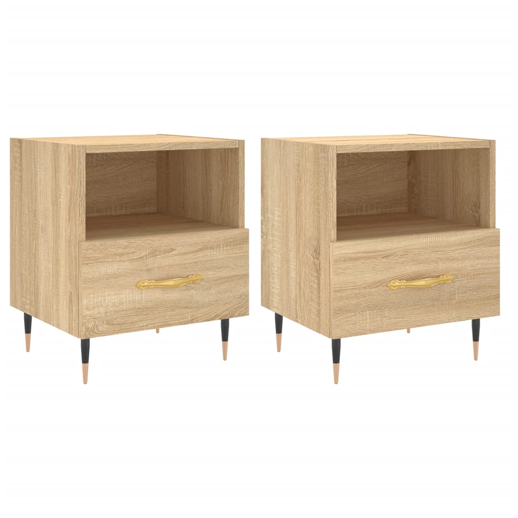 vidaXL Tables de chevet 2 pcs chêne sonoma 40x35x47,5 cm