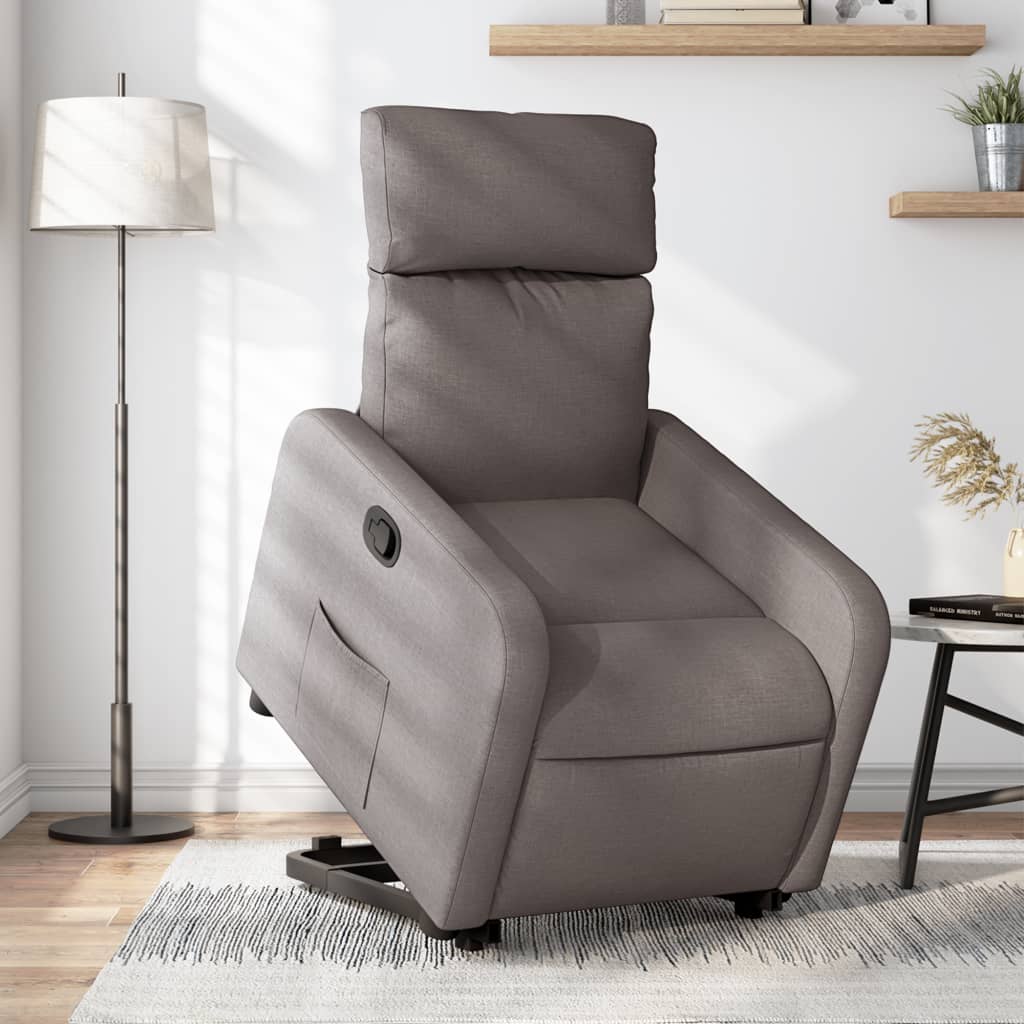 vidaXL Fauteuil inclinable taupe tissu