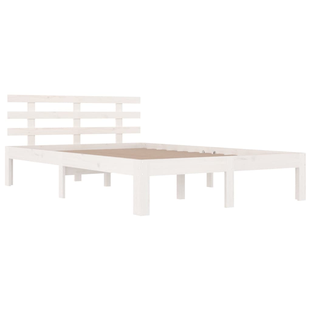 vidaXL Cadre de lit Blanc Bois massif 160x200 cm