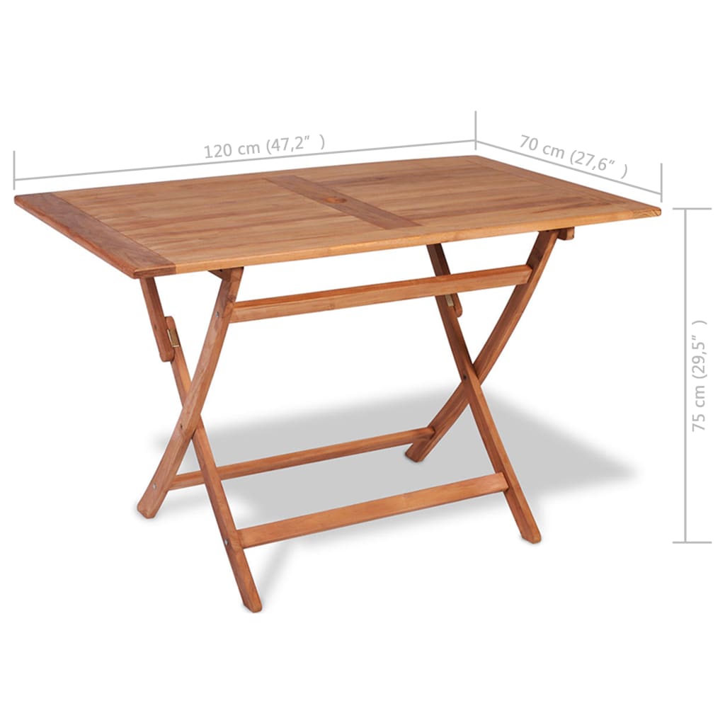 vidaXL Mobilier à dîner de jardin 5 pcs Bois de teck massif