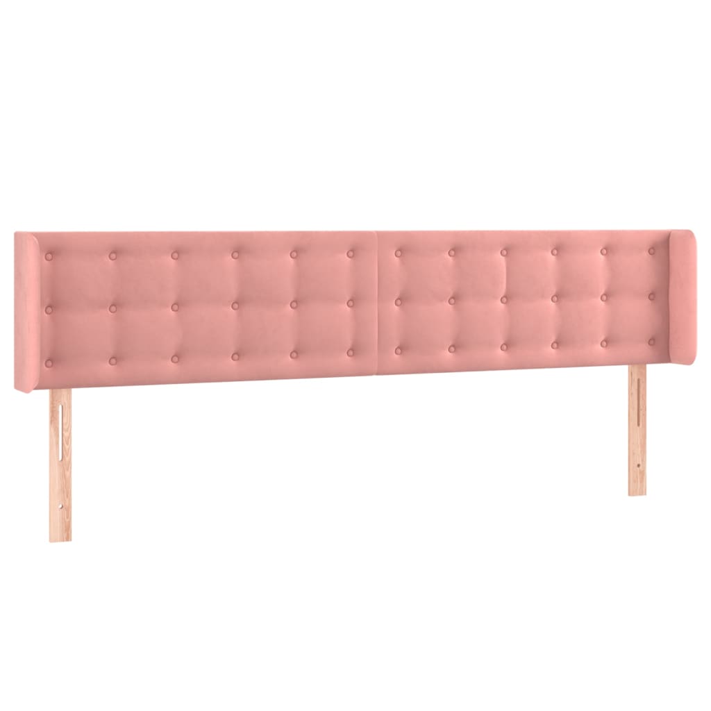 vidaXL Tête de lit avec oreilles Rose 203x16x78/88 cm Velours