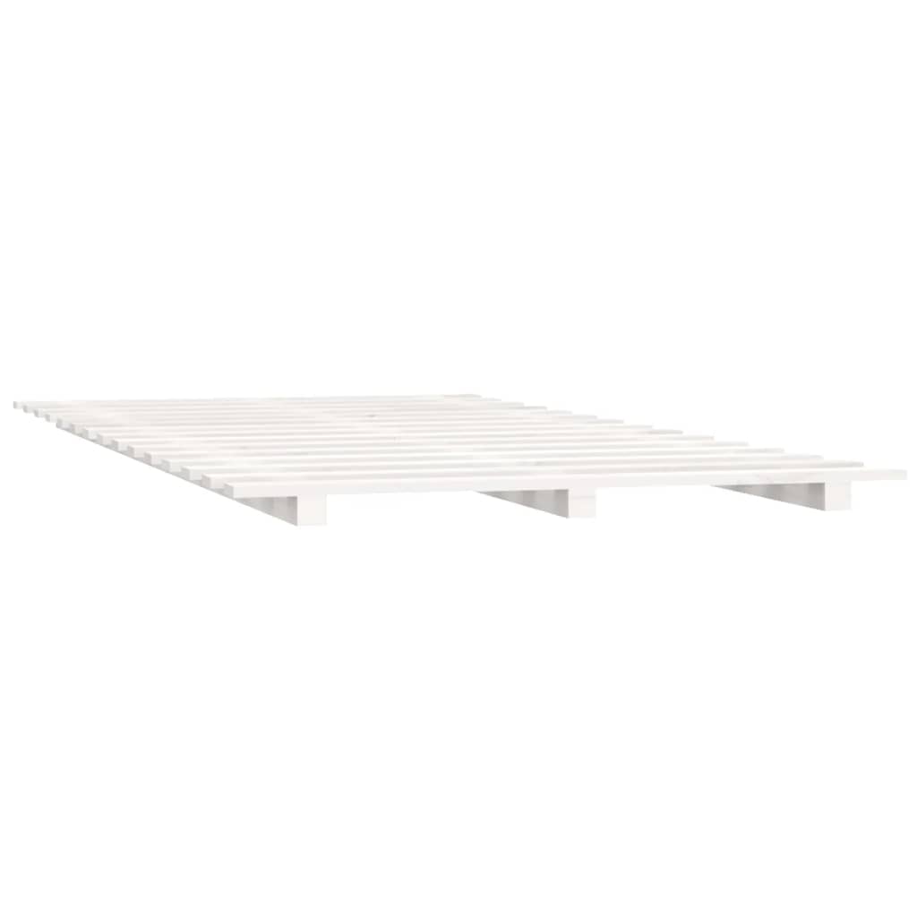 vidaXL Cadre de lit blanc 150x200 cm bois de pin massif