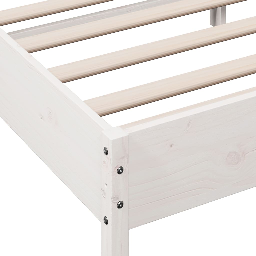 vidaXL Cadre de lit avec tête de lit blanc 90x200cm bois de pin massif