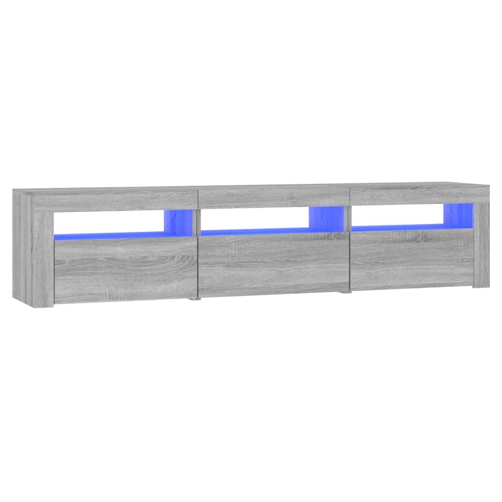 vidaXL Meuble TV avec lumières LED Sonoma gris 180x35x40 cm