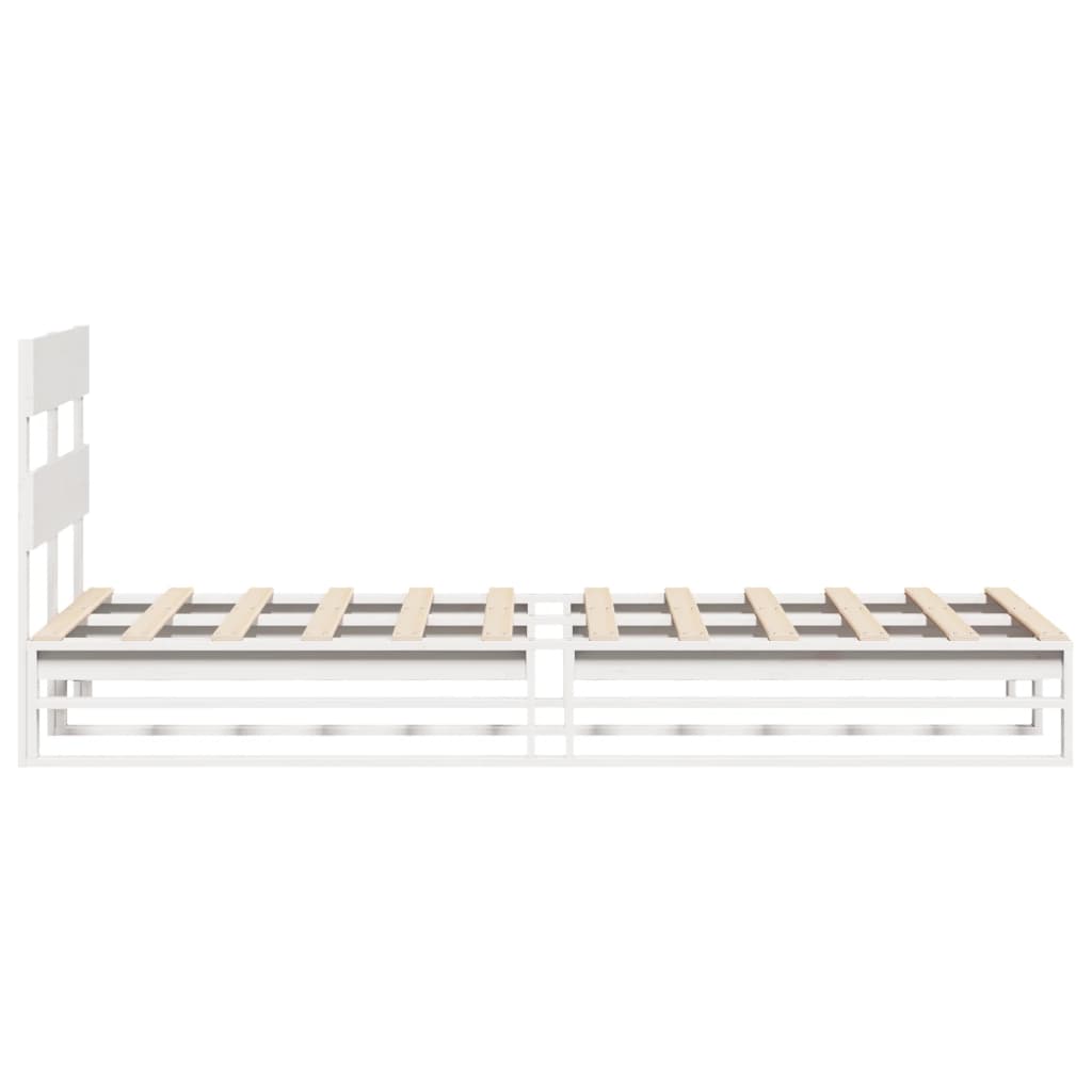 vidaXL Cadre de lit sans matelas blanc 90x200 cm bois de pin massif