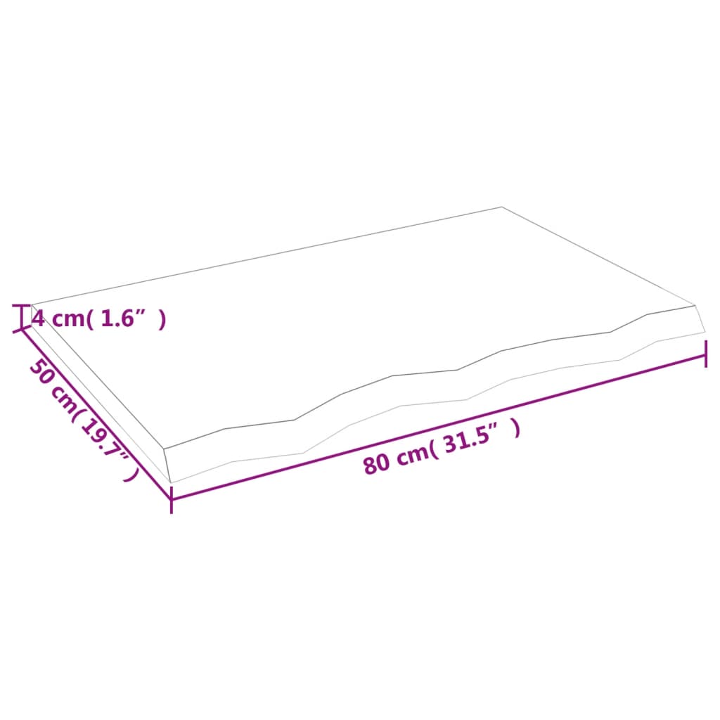 vidaXL Dessus de table marron clair bois chêne massif traité