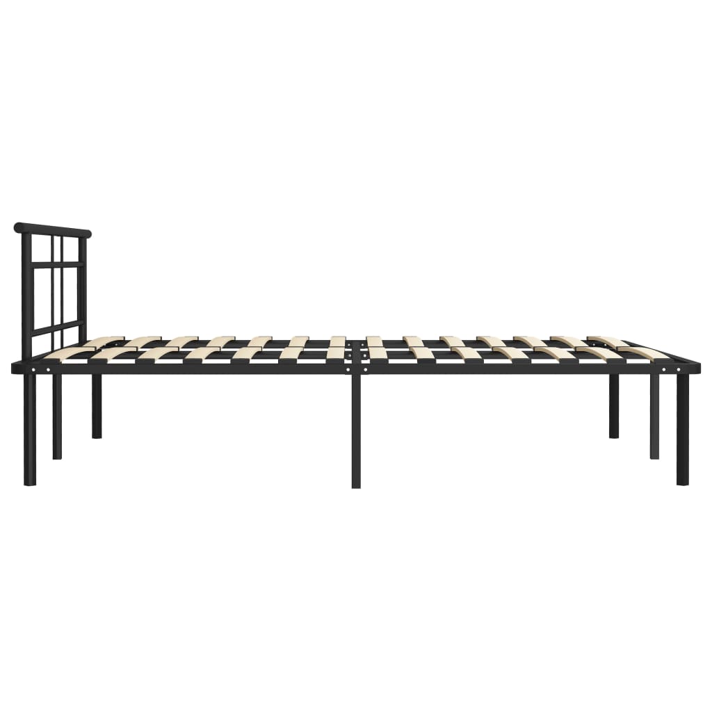 vidaXL Cadre de lit sans matelas noir métal 140x200 cm