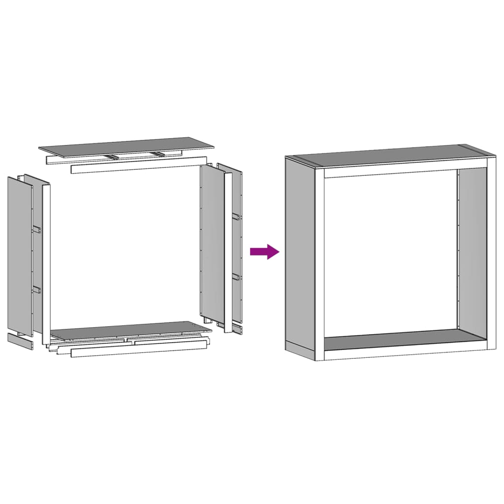 vidaXL Portant de bois de chauffage 100x40x100 cm acier inoxydable