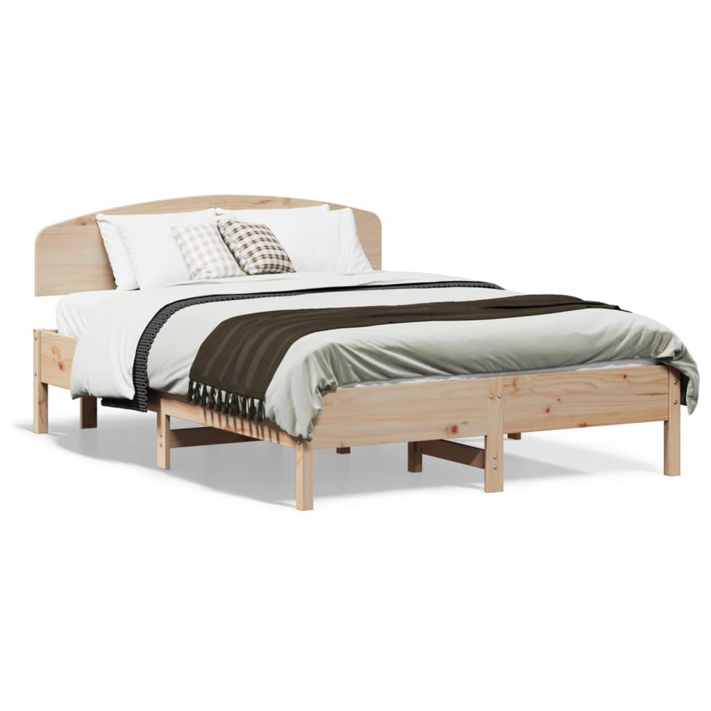 vidaXL Cadre de lit avec tête de lit 135x190 cm bois de pin massif