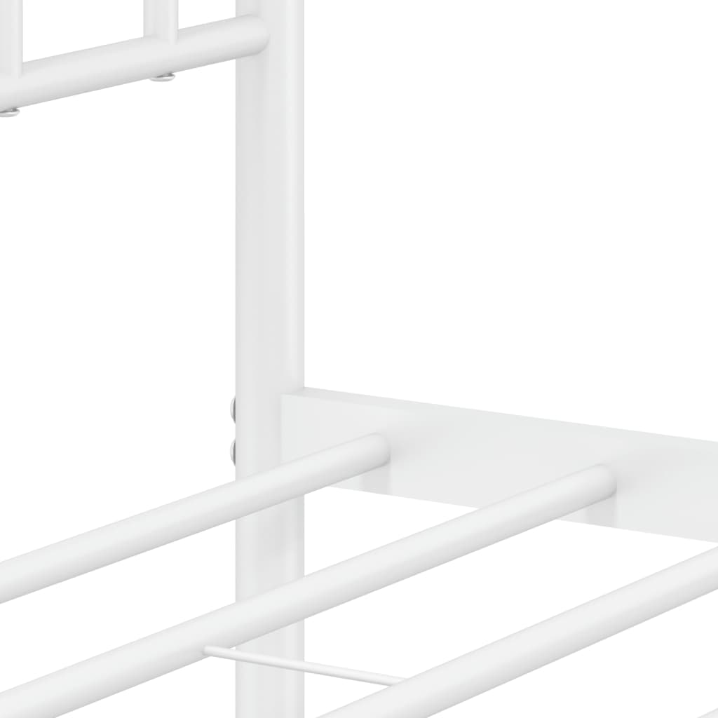 vidaXL Cadre de lit métal sans matelas avec pied de lit blanc 75x190cm