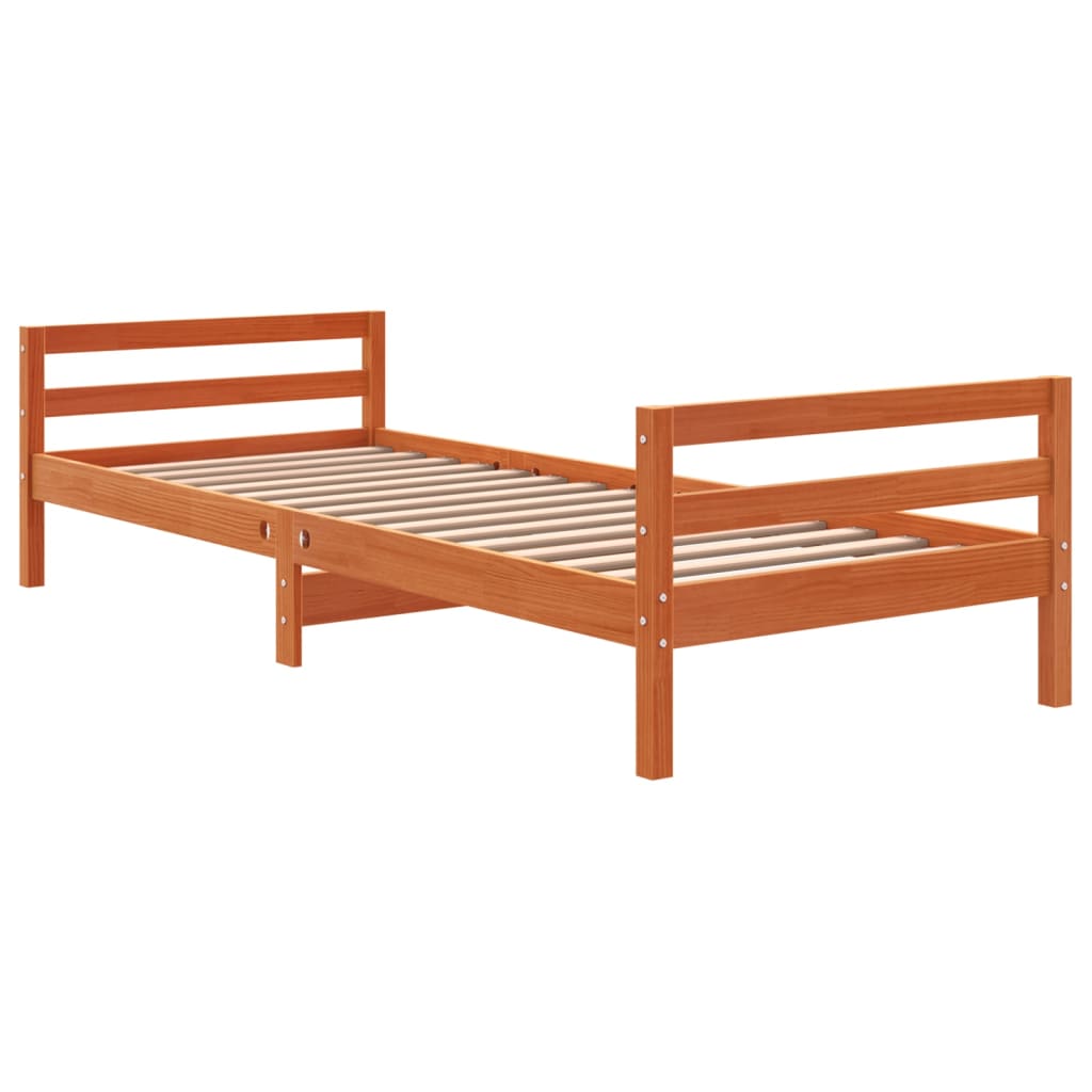 vidaXL Cadre de lit sans matelas cire marron 90x200 cm bois pin massif