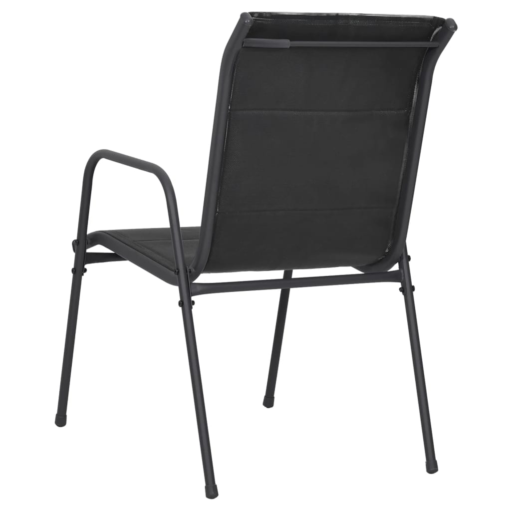 vidaXL Ensemble à manger de jardin 3 pcs noir acier