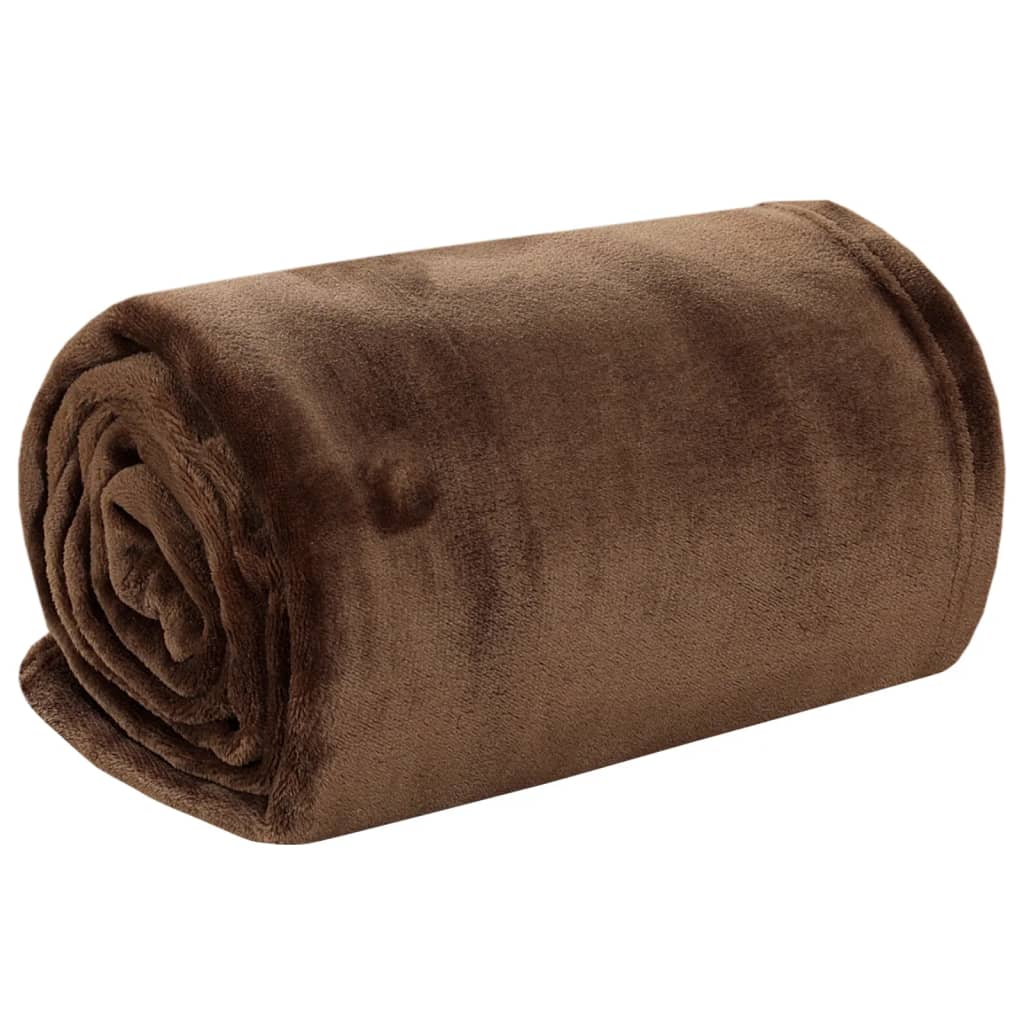 vidaXL Couverture marron cacao 200x240 cm polyester