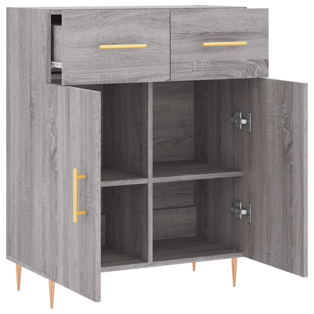 vidaXL Buffet sonoma gris 69,5x34x90 cm bois d'ingénierie