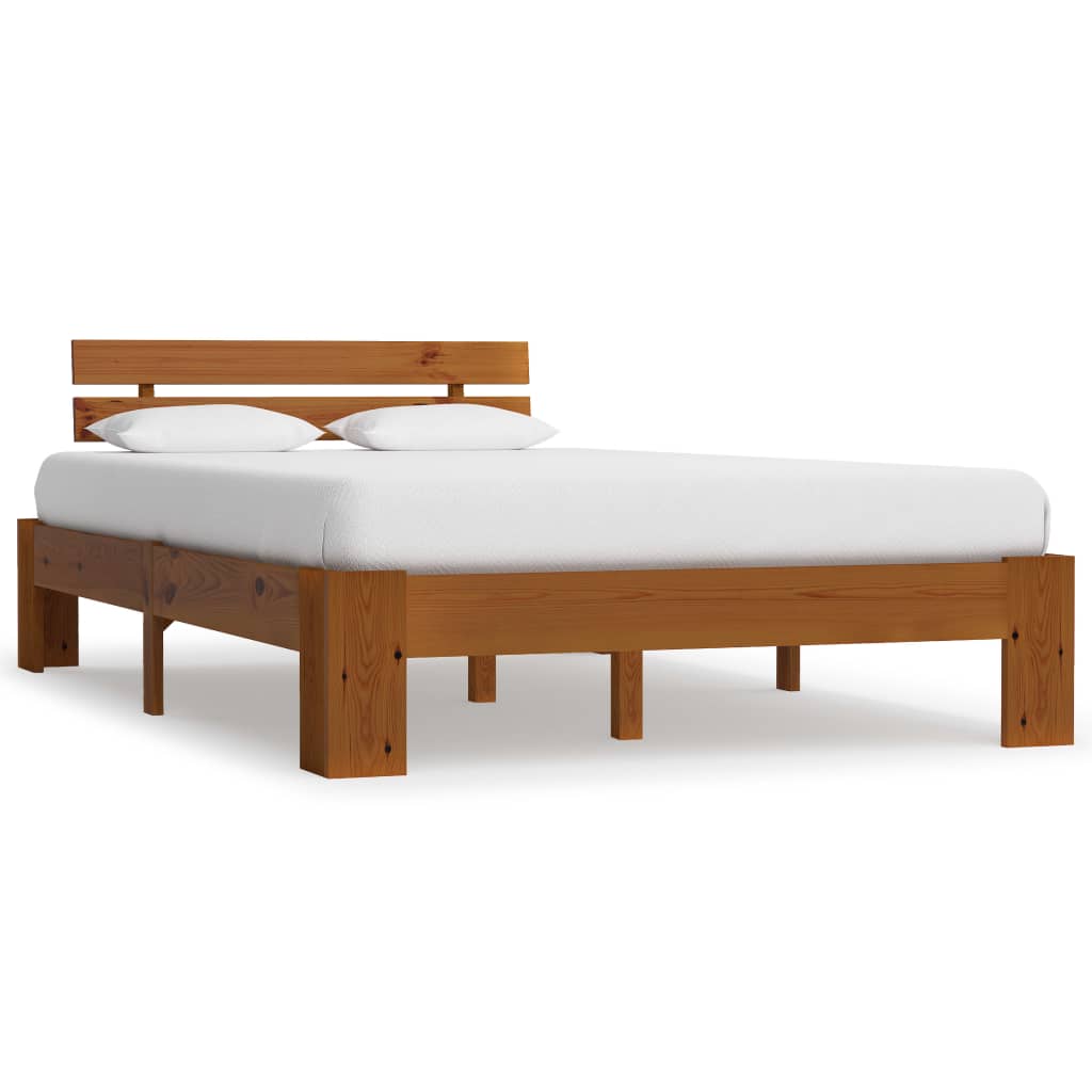 vidaXL Cadre de lit sans matelas marron miel 120x200 cm pin massif