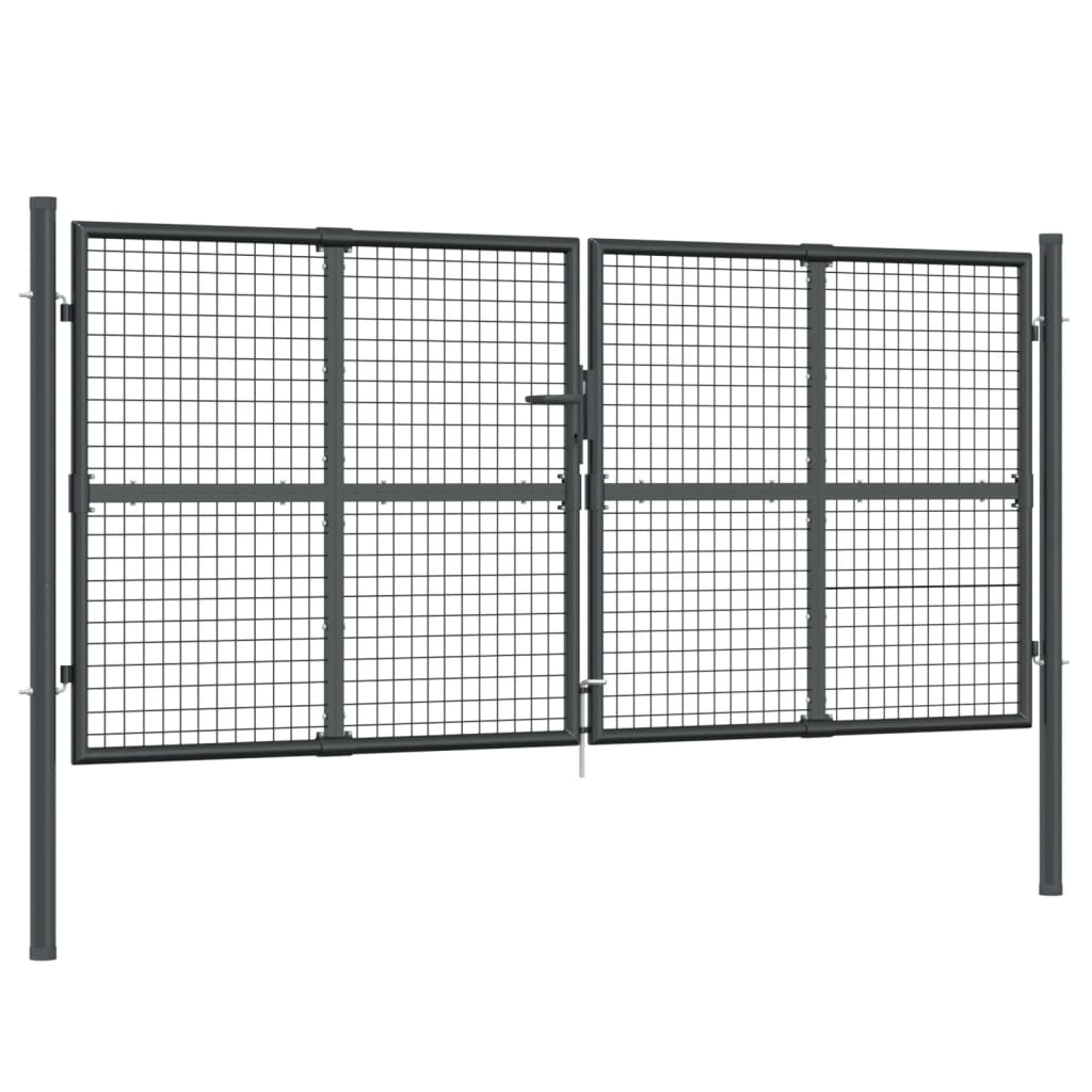 vidaXL Portal de jardin maille anthracite 300x175 cm acier galvanisé