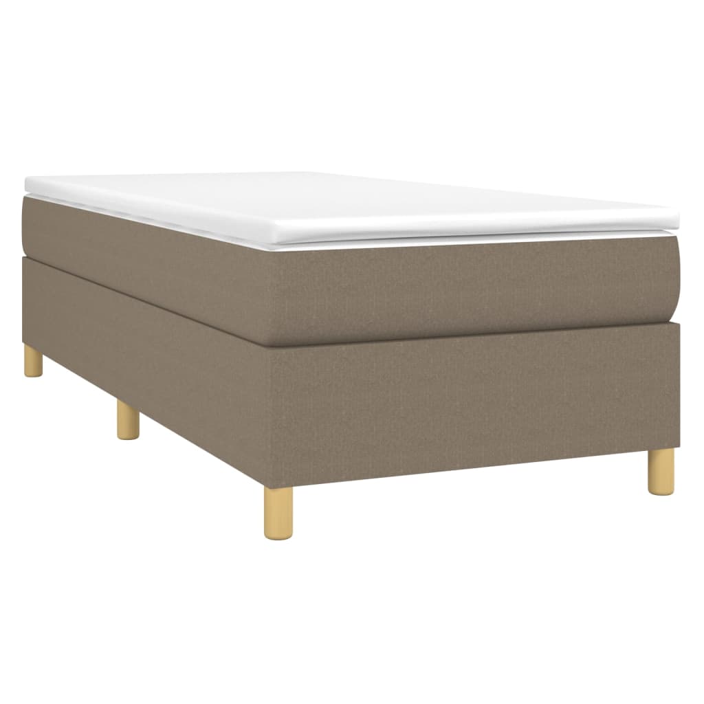 vidaXL Sommier à lattes de lit avec matelas Taupe 90x200 cm Tissu