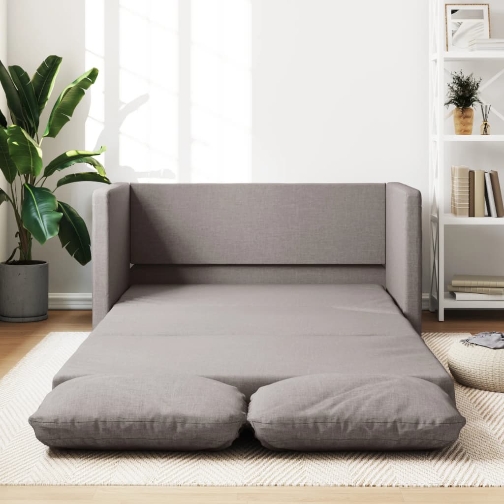 vidaXL Canapé-lit 2 en 1 taupe 112x174x55 cm tissu