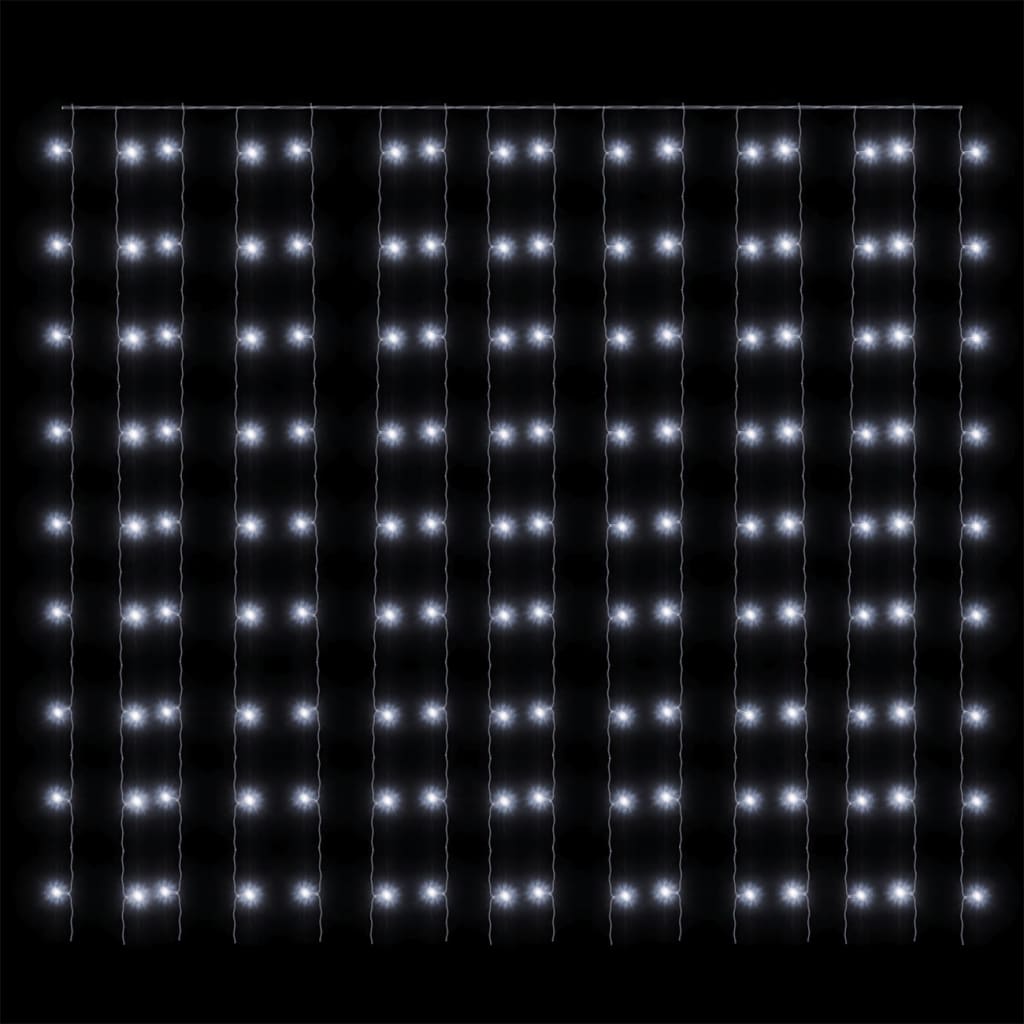 vidaXL Rideaux lumineux à LED 3x3 m 300 LED Blanc froid 8 fonctions