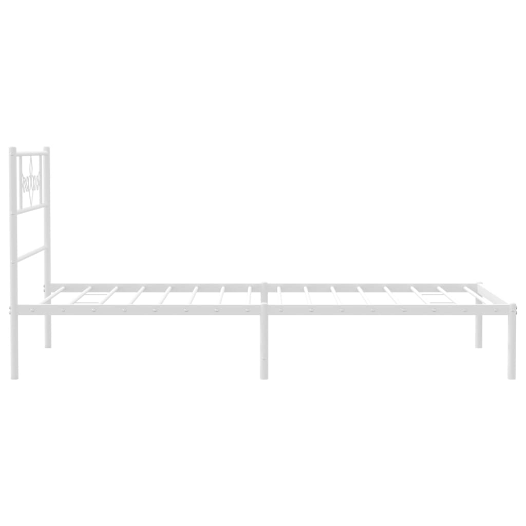 vidaXL Cadre de lit métal sans matelas et tête de lit blanc 107x203 cm