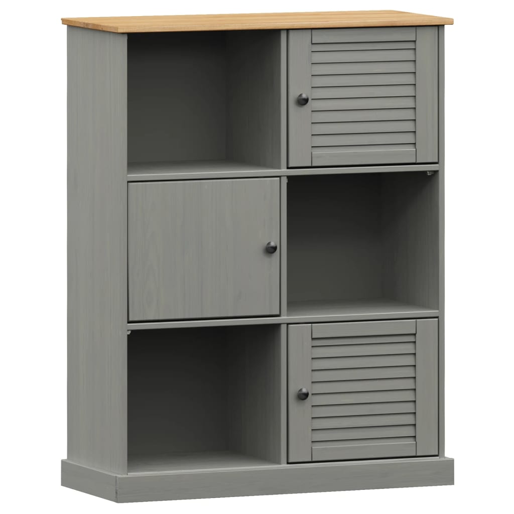 vidaXL Bibliothèque VIGO gris 90x35x114,5 cm bois massif de pin