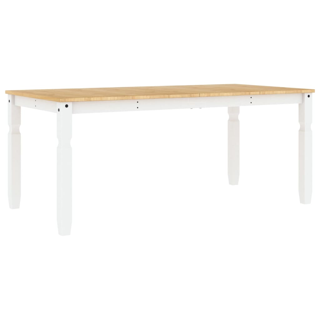 vidaXL Table à manger Corona blanc 180x90x75 cm bois massif de pin