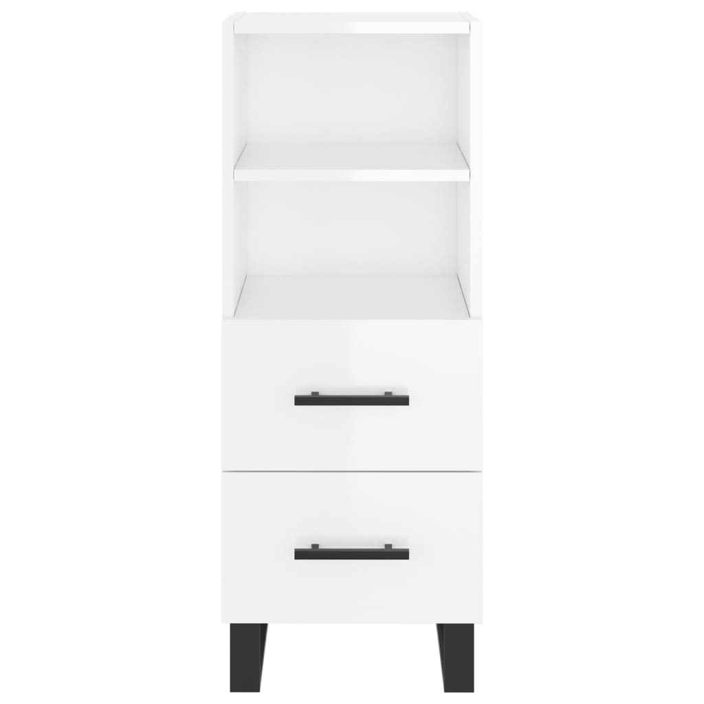 vidaXL Buffet haut Blanc brillant 34,5x34x180 cm Bois d'ingénierie