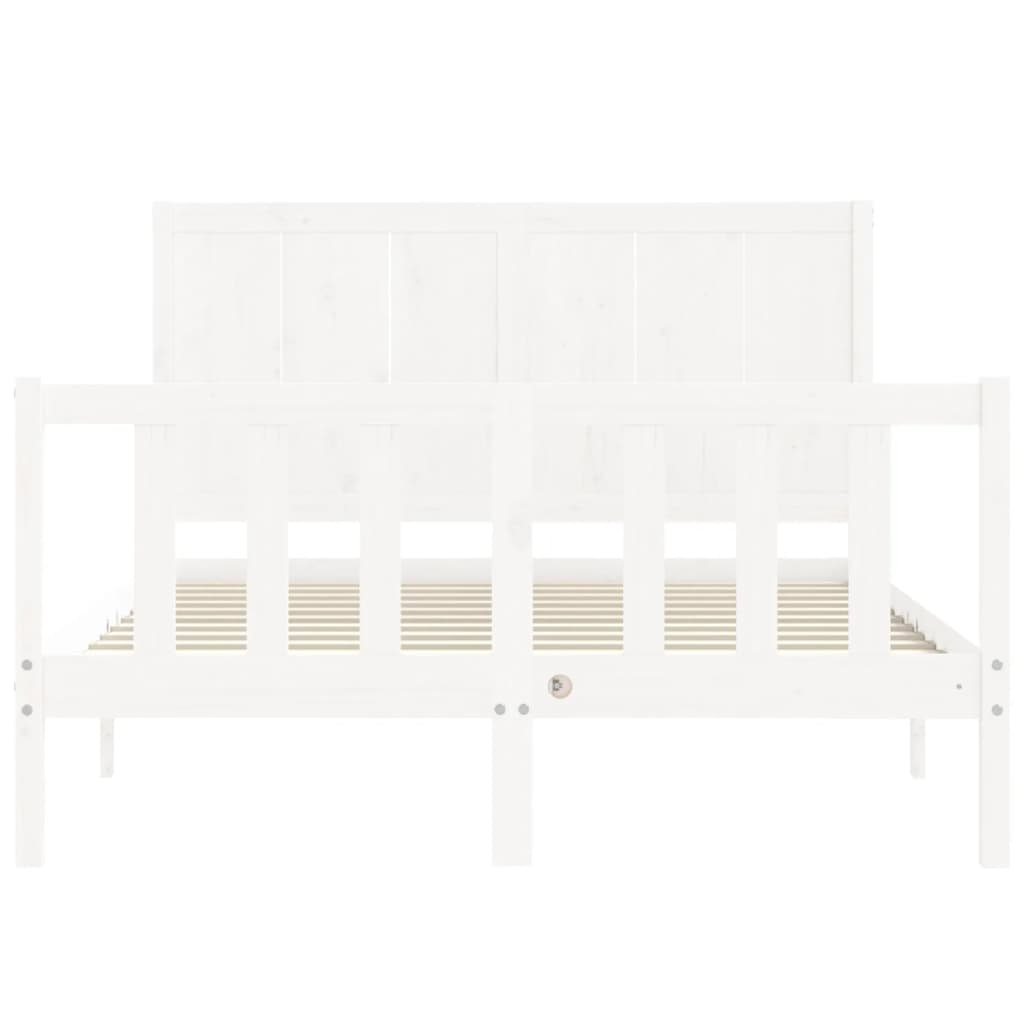 vidaXL Cadre de lit sans matelas blanc 140x200 cm bois de pin massif