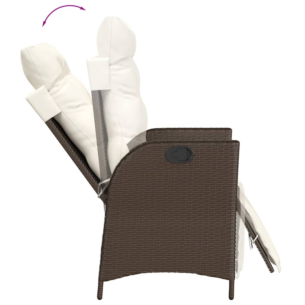 vidaXL Ensemble à manger de jardin et coussins 9 pcs marron poly rotin