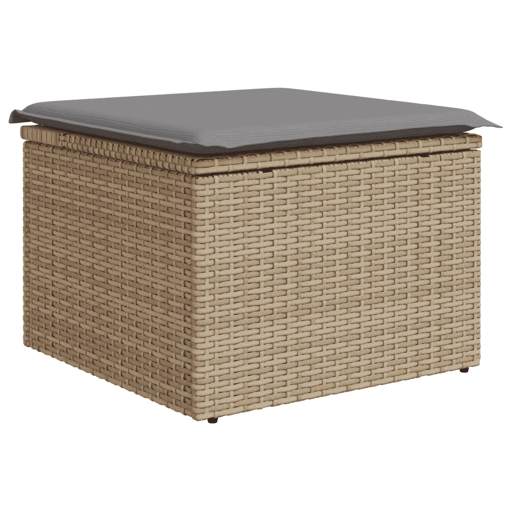 vidaXL Salon de jardin avec coussins 7pcs mélange beige résine tressée