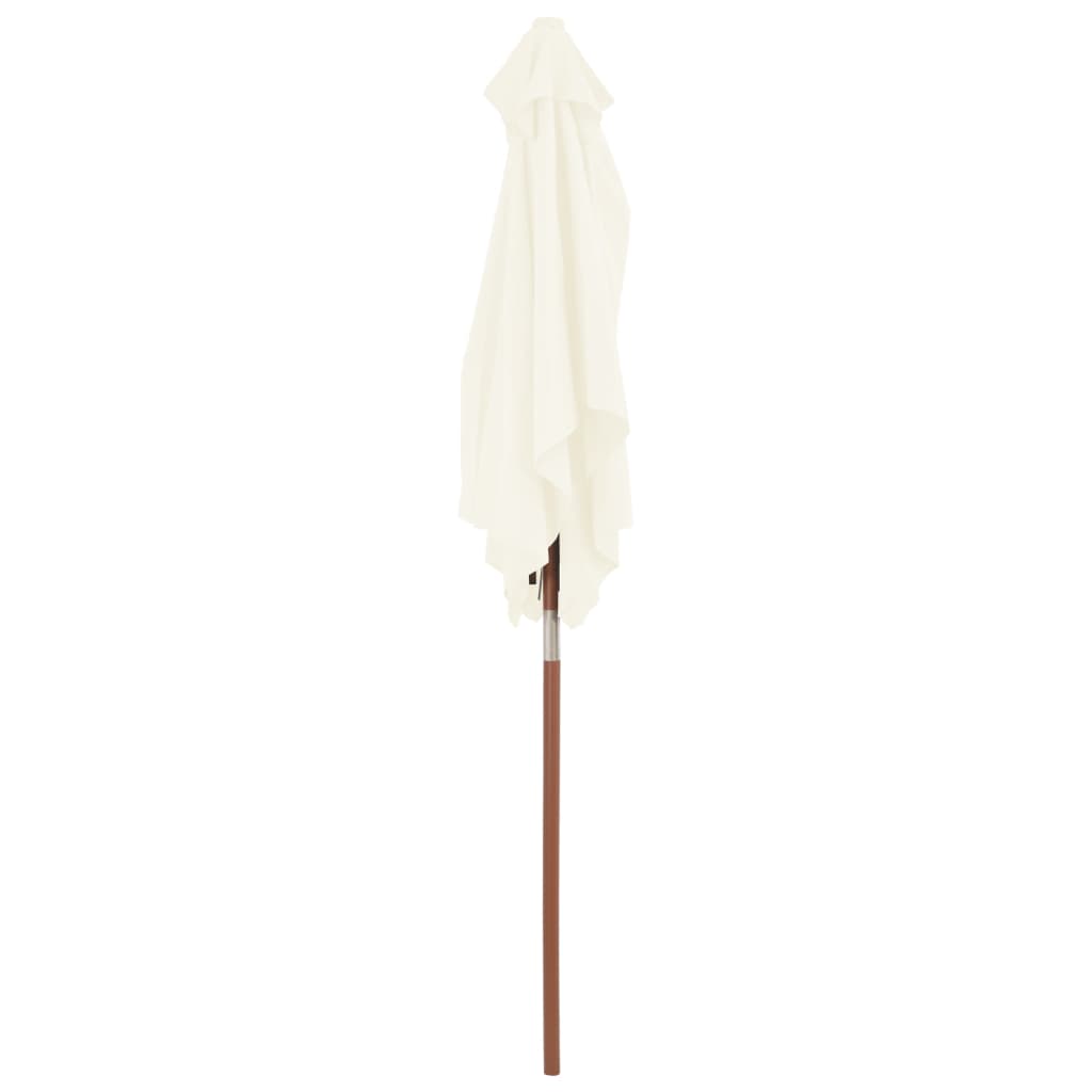 vidaXL Parasol d'extérieur avec mât en bois 150x200 cm Sable