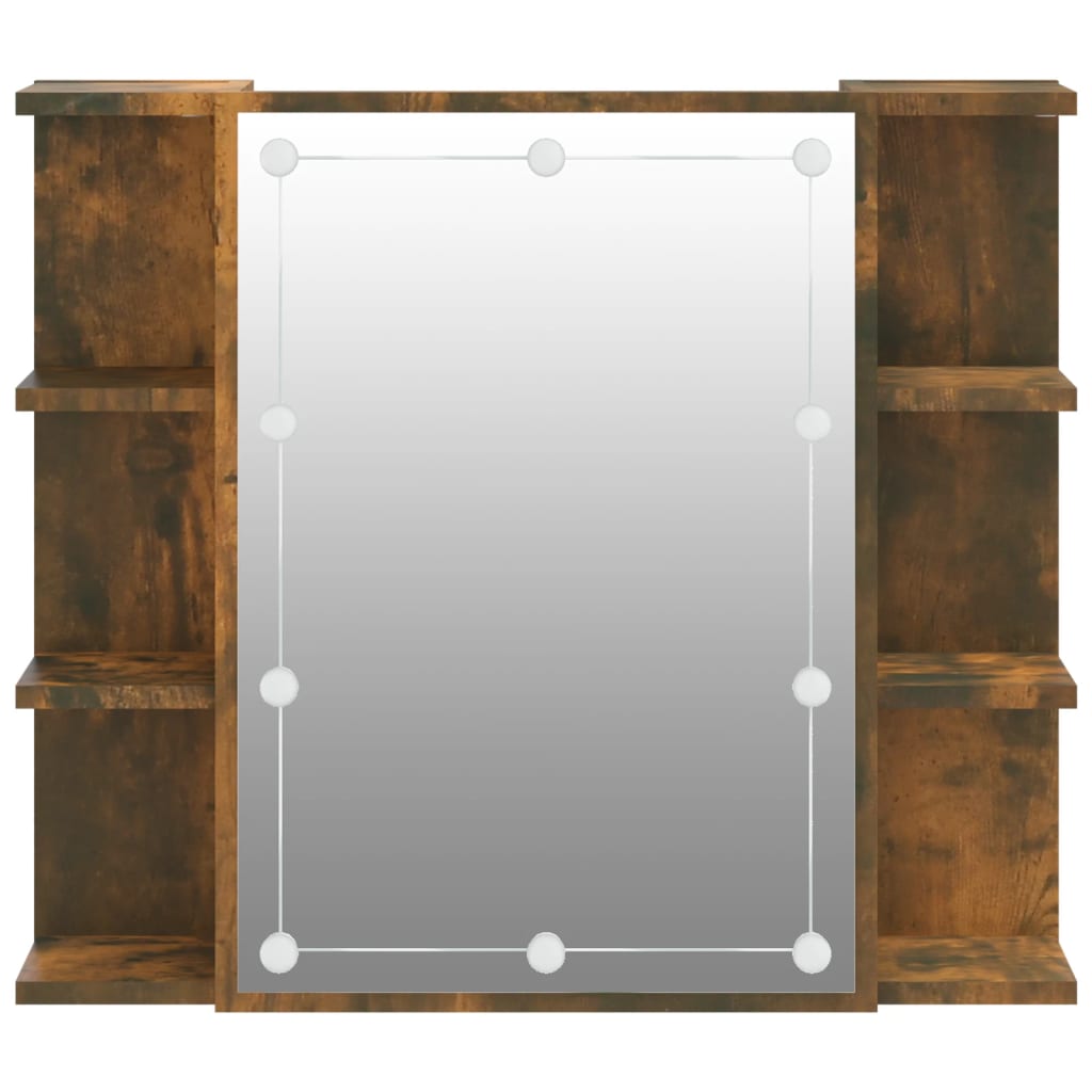 vidaXL Armoire à miroir avec LED Chêne fumé 70x16,5x60 cm