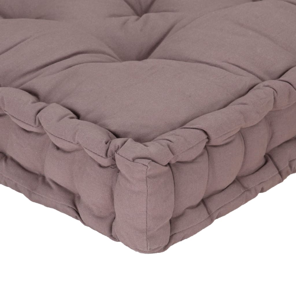 vidaXL Coussin de plancher de palette Coton 120x40x7 cm Taupe