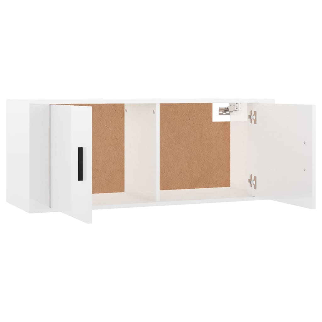 vidaXL Meubles TV muraux 2 pcs blanc brillant 100x34,5x40 cm