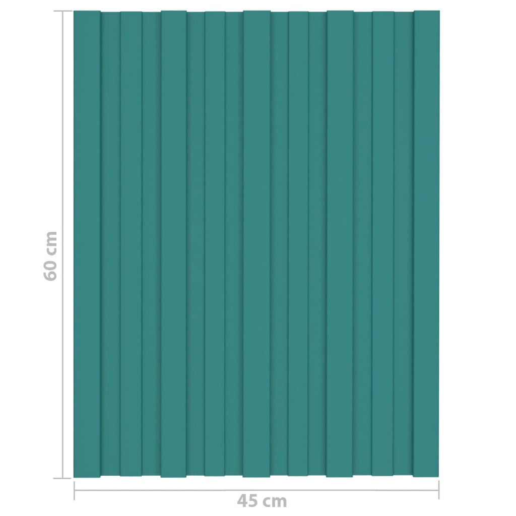vidaXL Panneaux de toiture 36 pcs Acier galvanisé Vert 60x45 cm