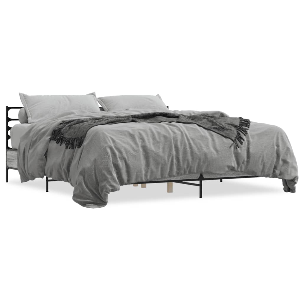 vidaXL Cadre de lit sans matelas sonoma gris 180x200 cm