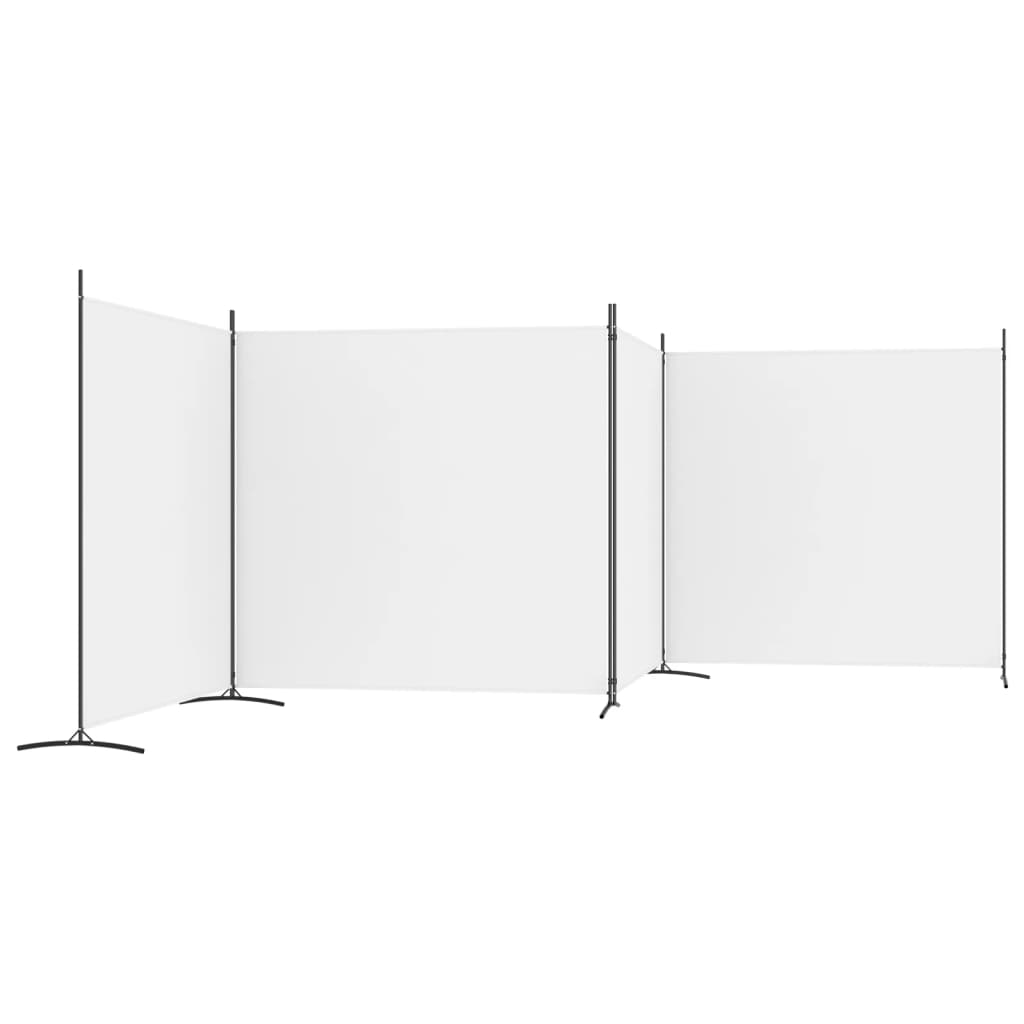vidaXL Cloison de séparation 4 panneaux Blanc 698x180 cm Tissu