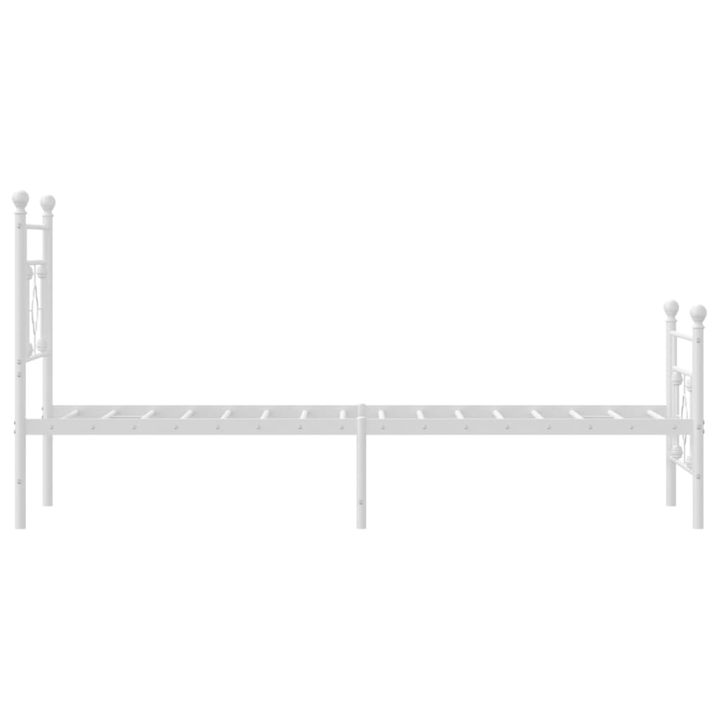 vidaXL Cadre de lit métal sans matelas avec pied de lit blanc 75x190cm