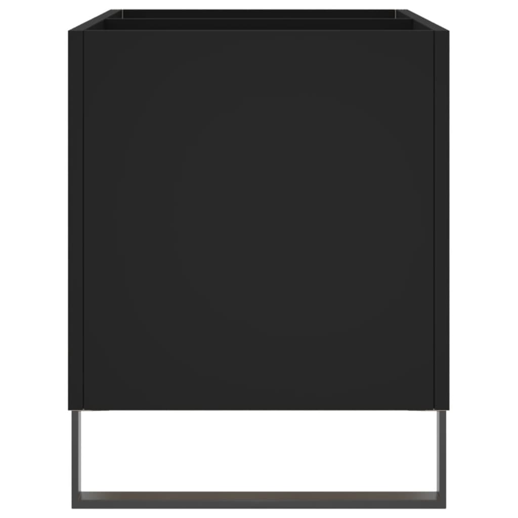 vidaXL Armoire à disques noir 74,5x38x48 cm bois d'ingénierie