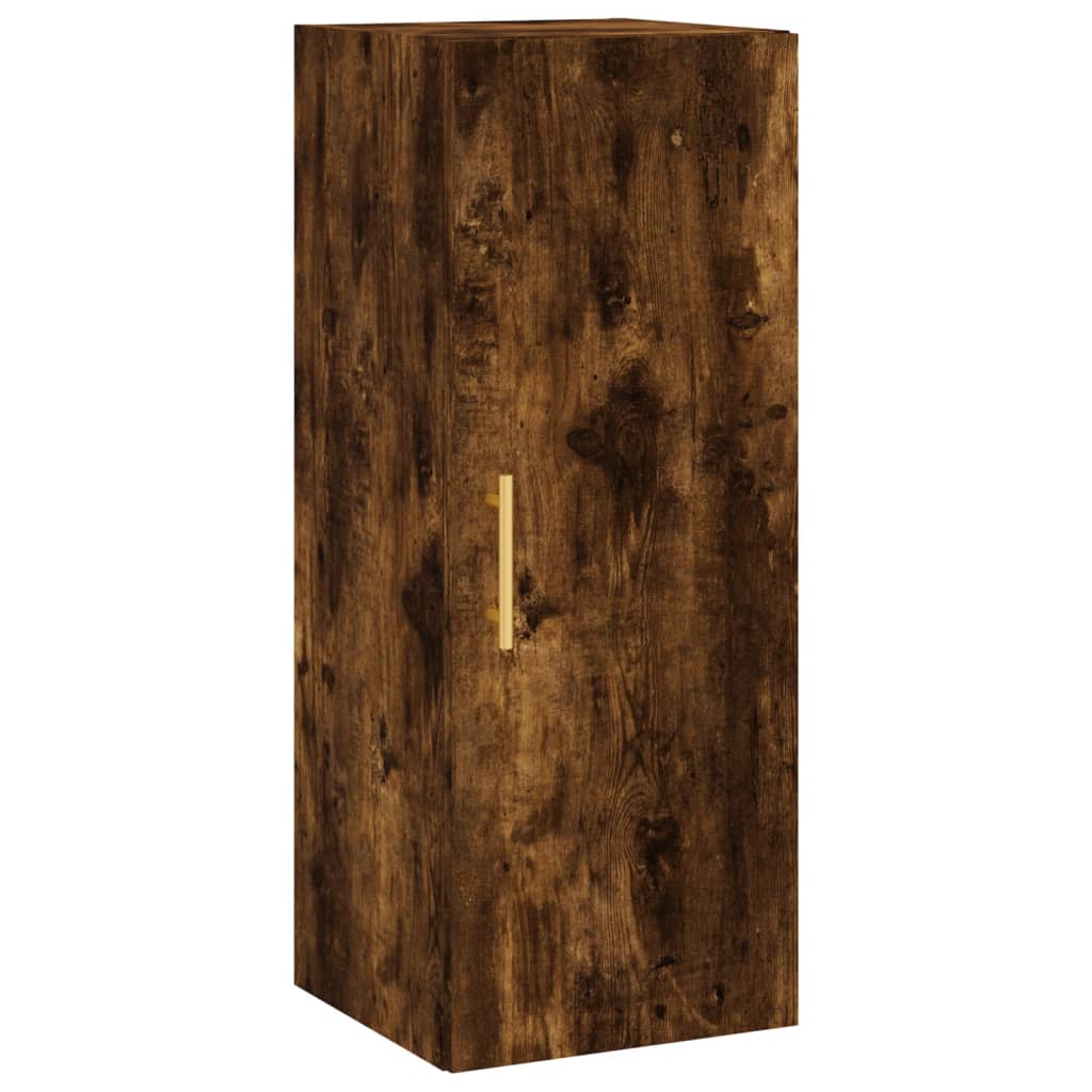 vidaXL Armoire murale chêne fumé 34,5x34x90 cm