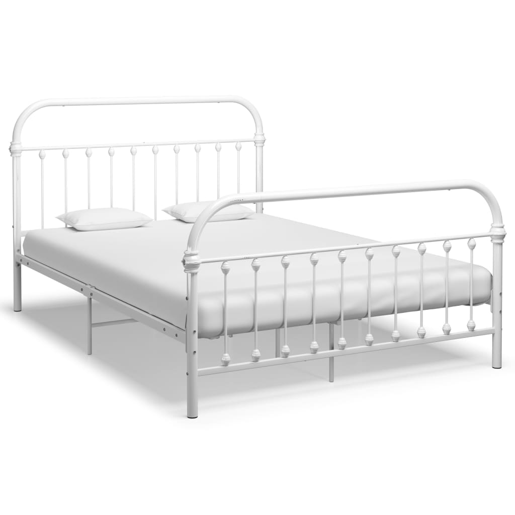 vidaXL Cadre de lit sans matelas blanc métal 120x200 cm