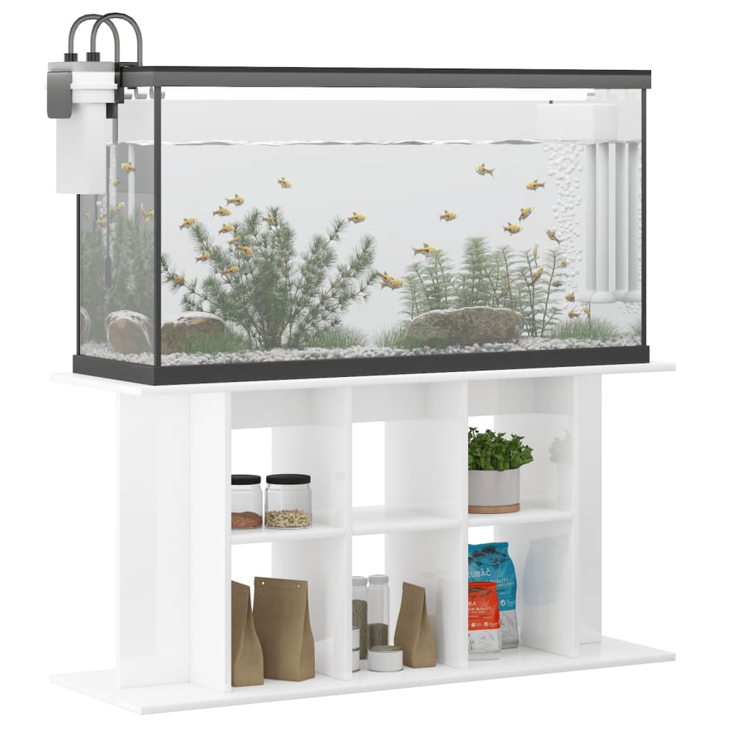 vidaXL Support d'aquarium blanc brillant 120x40x60cm bois d'ingénierie