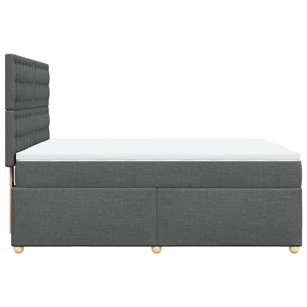 vidaXL Sommier à lattes de lit avec matelas Gris foncé 160x200cm Tissu