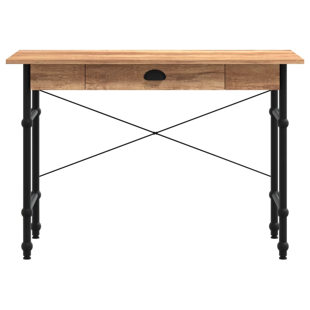 vidaXL Bureau d'ordinateur avec tiroir couleur chêne 110x50x75 cm