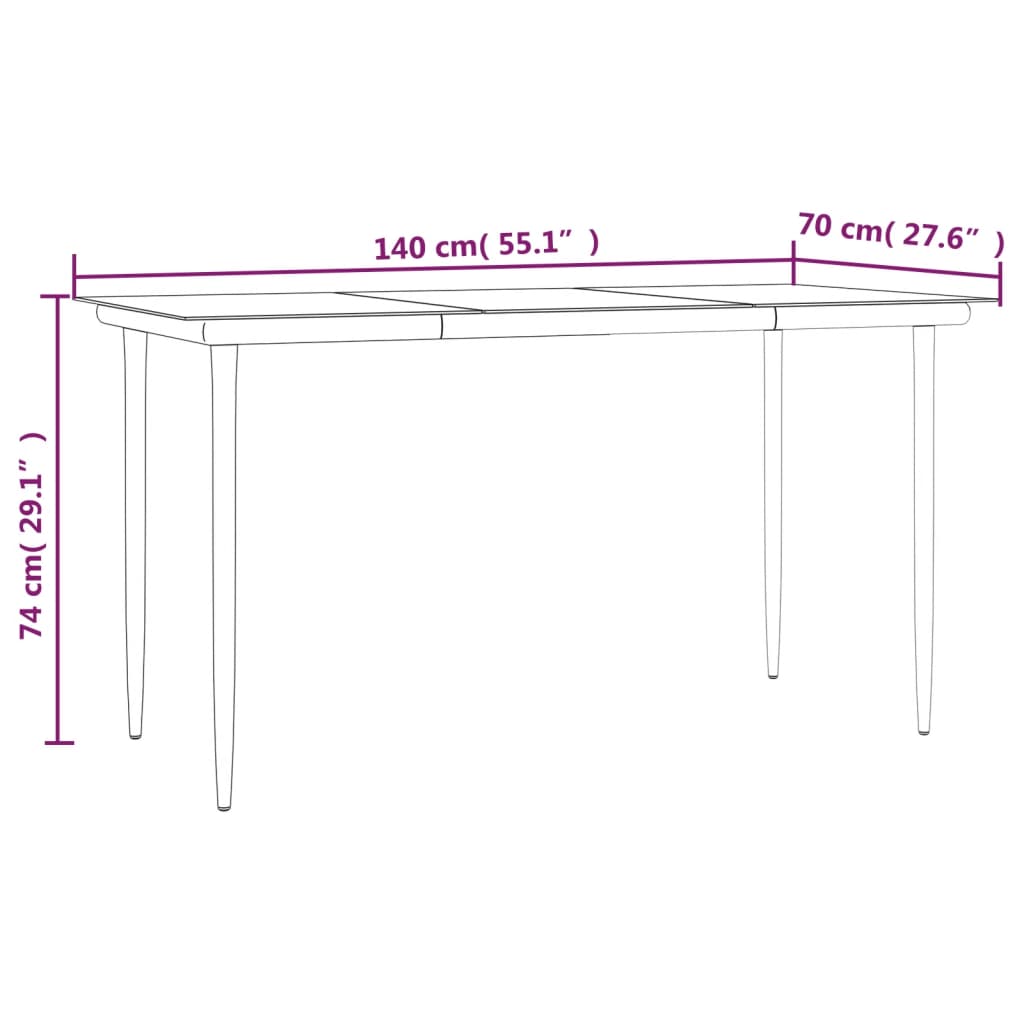 vidaXL Ensemble à manger de jardin 7 pcs coussins résine tressée acier