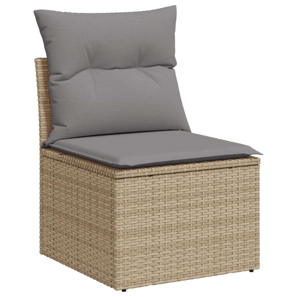 vidaXL Salon de jardin avec coussins 4pcs mélange beige résine tressée