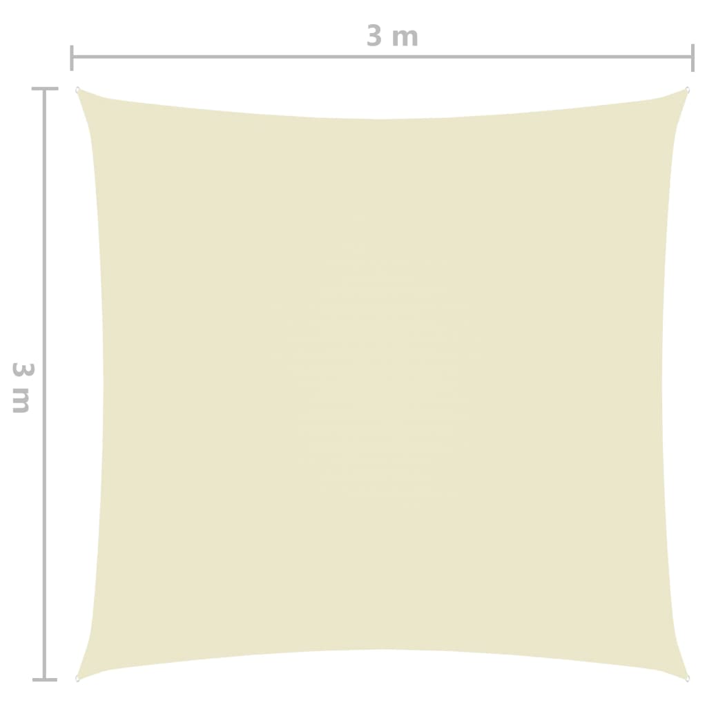 vidaXL Voile de parasol tissu oxford carré 3x3 m crème