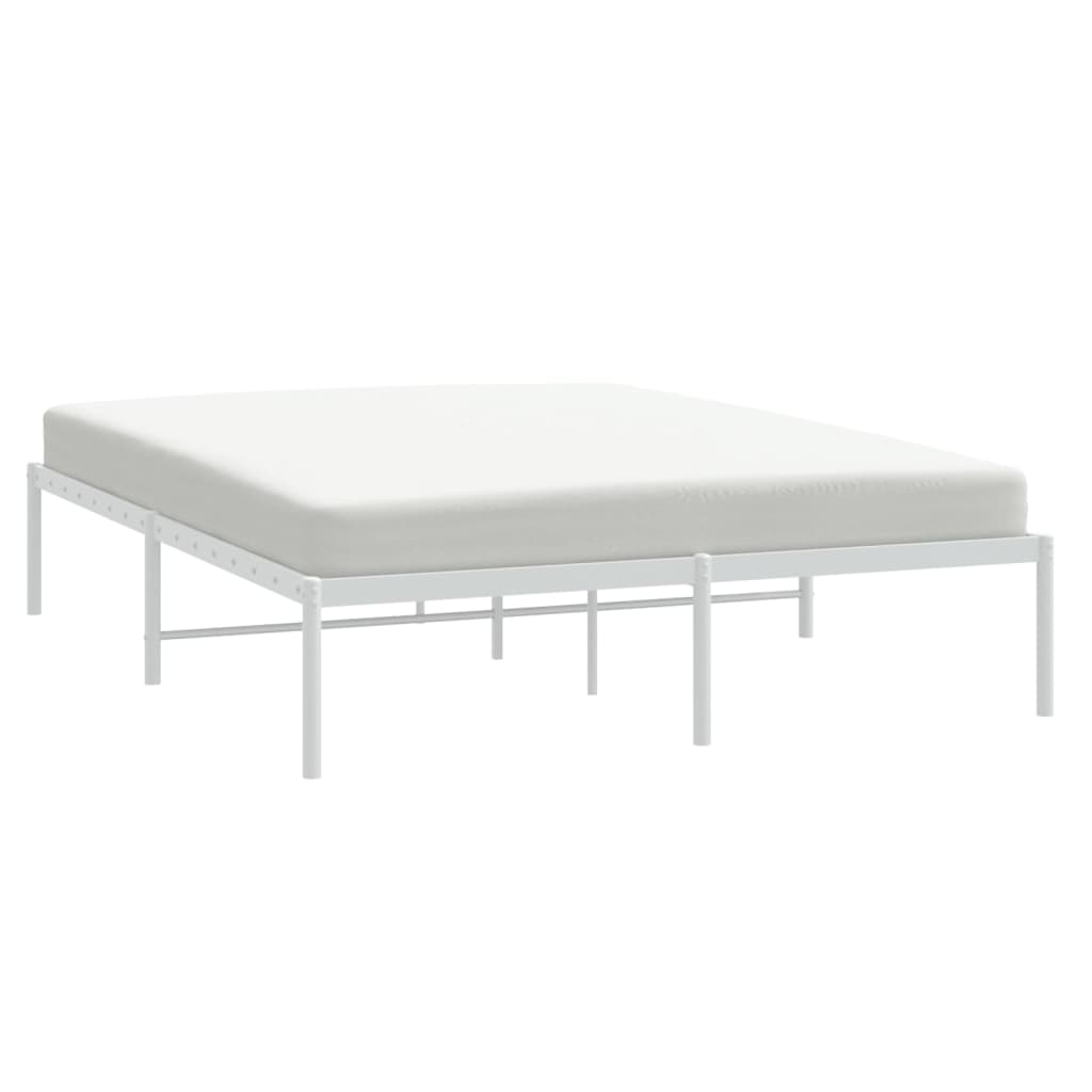 vidaXL Cadre de lit métal sans matelas blanc 150x200 cm